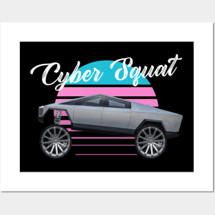 SQUATTED TRUCK CYBER TRUCK T-SHIRT Posters and Art